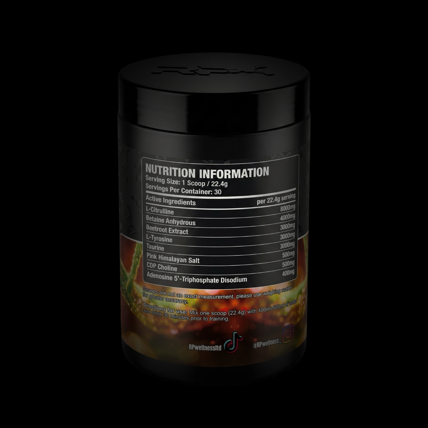 RP Wellness CODE-X Stim-Free Pre-Workout Pump Formula - Watermelon Candy 672g